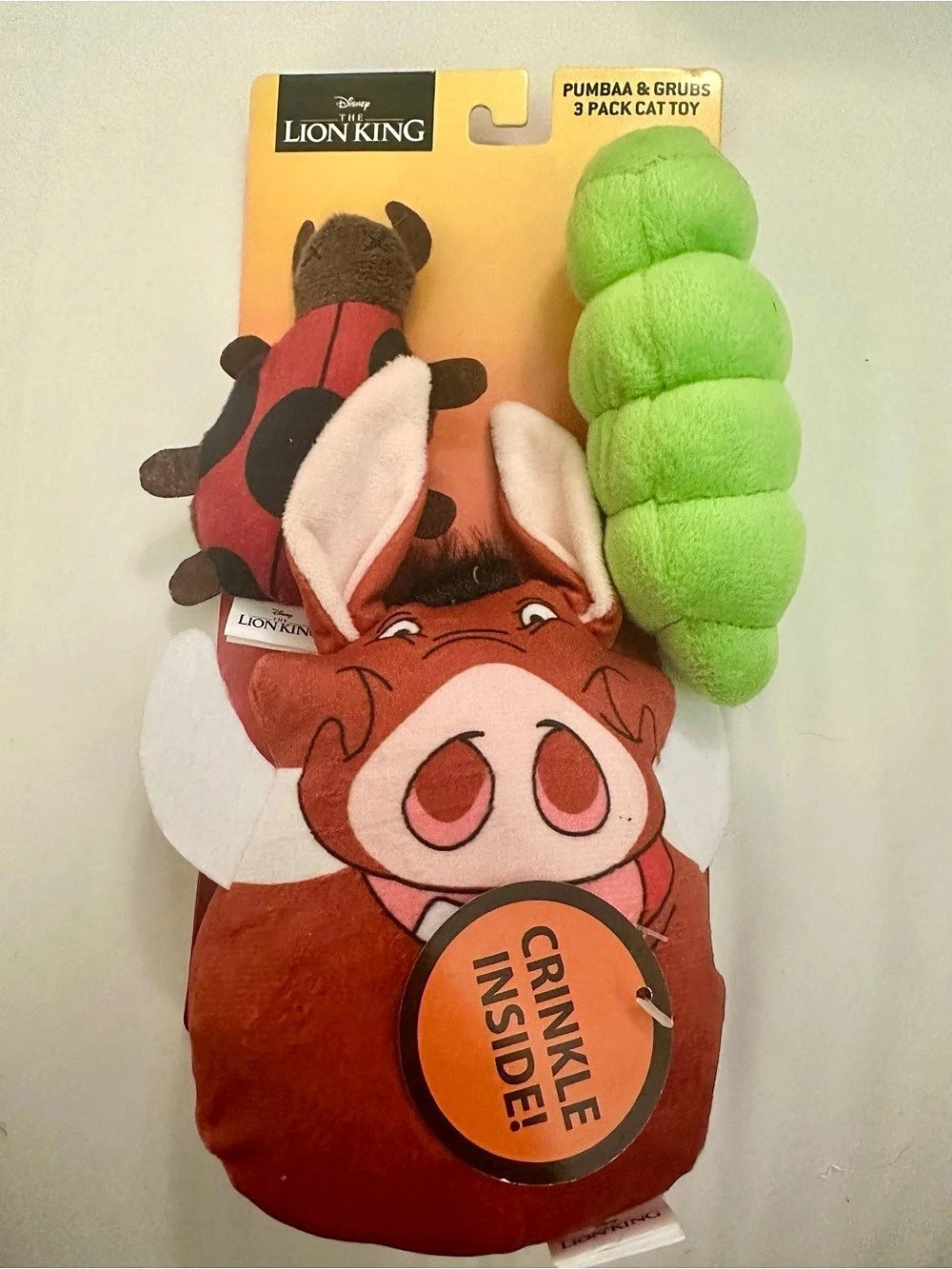 Disney The Lion King Pumbaa & Grubs 3 Pack Cat Toy Cat Toy 3-Pack